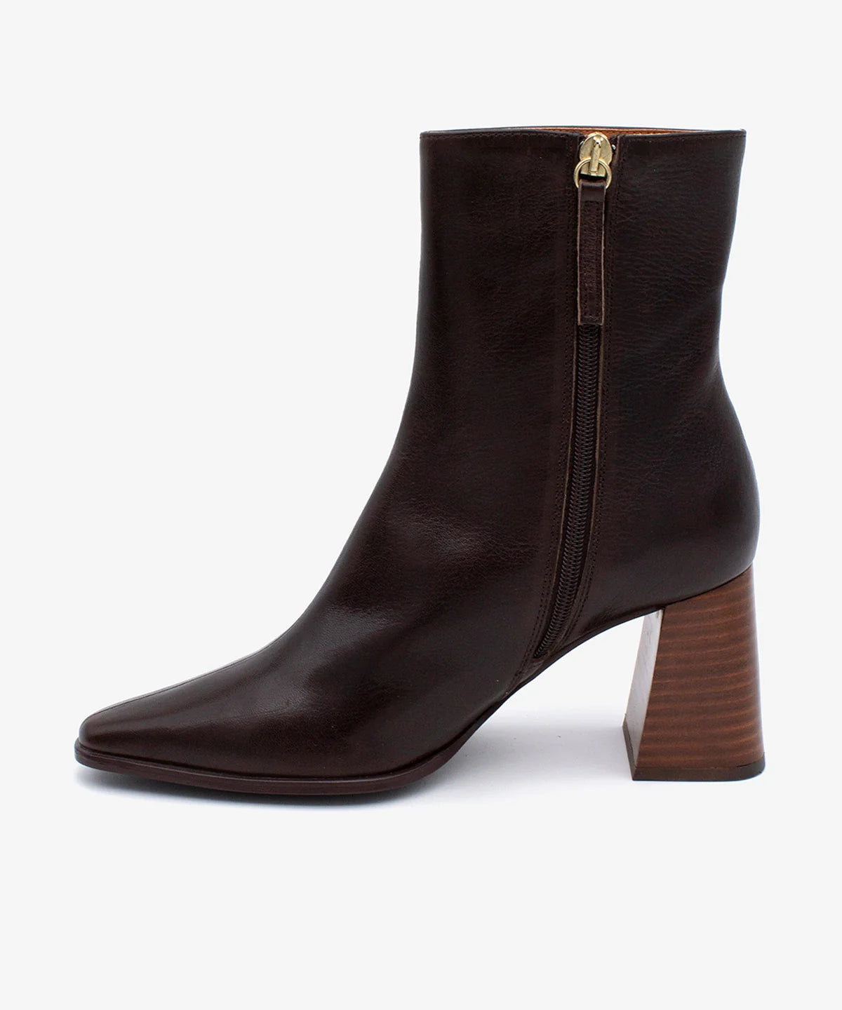 Angel Alarcón Trimia Stiefelette aus Naturleder mit breitem Absatz in Holzoptik