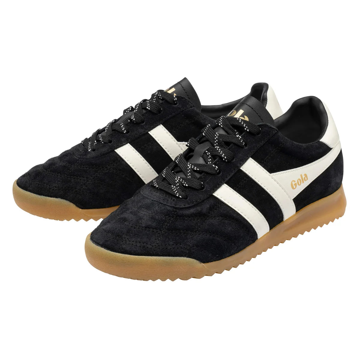 Gola Classics Damen-Stadion-Wildleder-Sneaker
Schwarz/Cremeweiß