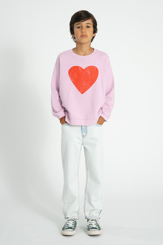 Sweatshirt lilac/red Heart Print